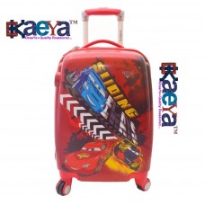 OkaeYa 22 inch CARS Printed Polycarbonate 4 wheel Kids Trolley Bag